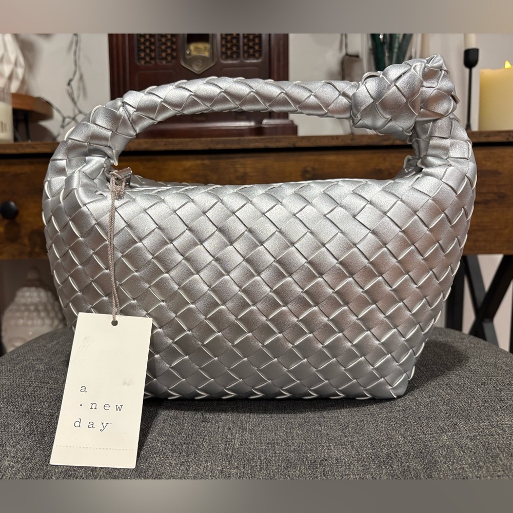 A new day Silver woven Mini Shoulder Bag